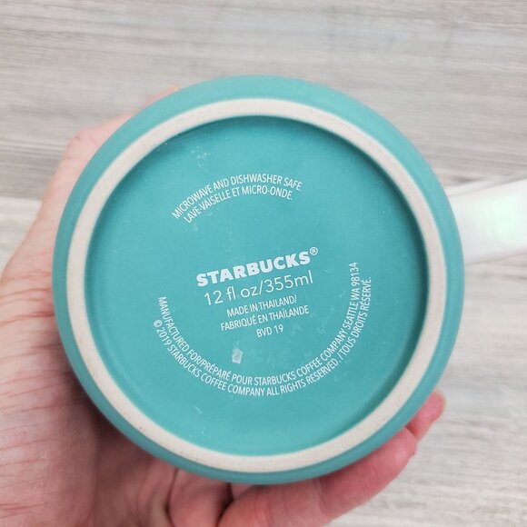 Starbucks teal and white coffee mug - Picture 6 of 7